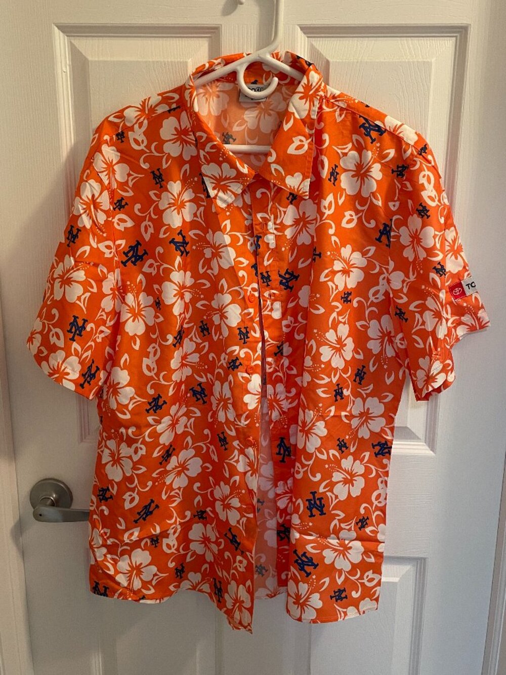 New York Mets Hawaiian Shirt Mens XL Orange New without Tags